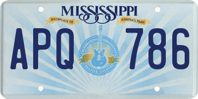 MS license plate APQ786