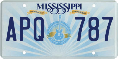 MS license plate APQ787
