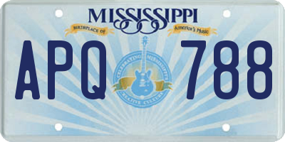 MS license plate APQ788