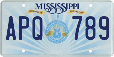 MS license plate APQ789