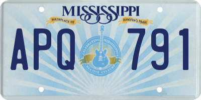 MS license plate APQ791