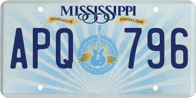 MS license plate APQ796