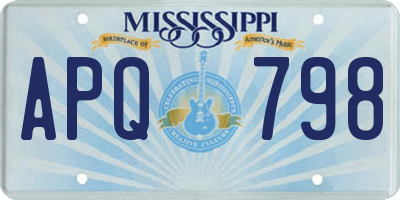 MS license plate APQ798