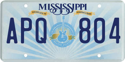 MS license plate APQ804
