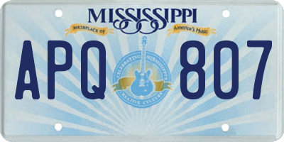MS license plate APQ807