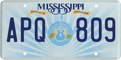 MS license plate APQ809