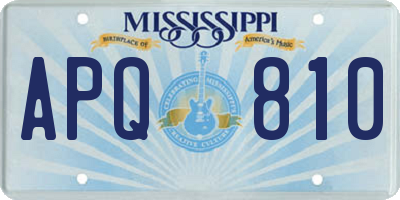 MS license plate APQ810