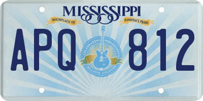 MS license plate APQ812