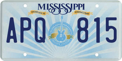 MS license plate APQ815