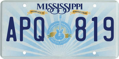 MS license plate APQ819