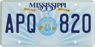 MS license plate APQ820