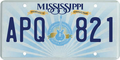 MS license plate APQ821