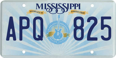 MS license plate APQ825
