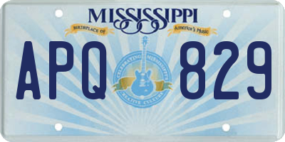 MS license plate APQ829