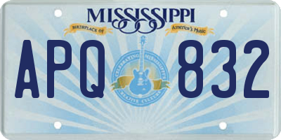 MS license plate APQ832