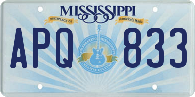 MS license plate APQ833