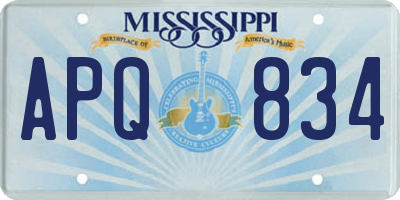 MS license plate APQ834