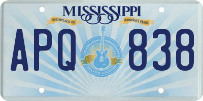 MS license plate APQ838
