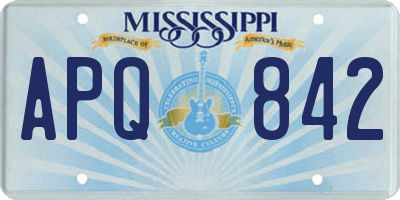 MS license plate APQ842