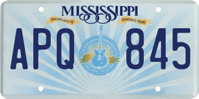 MS license plate APQ845