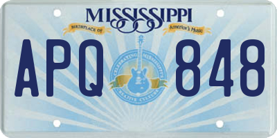 MS license plate APQ848