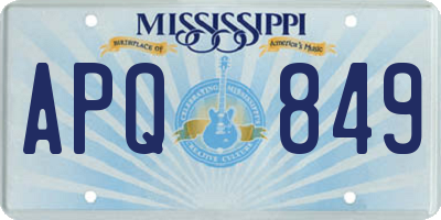 MS license plate APQ849