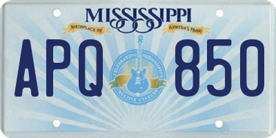 MS license plate APQ850