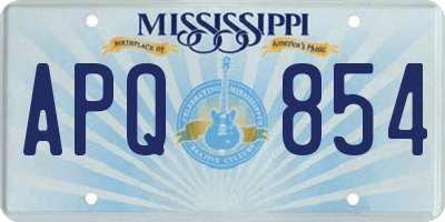 MS license plate APQ854