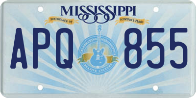 MS license plate APQ855