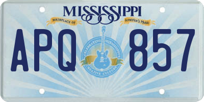 MS license plate APQ857