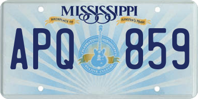 MS license plate APQ859