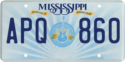 MS license plate APQ860