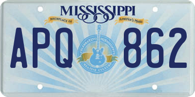 MS license plate APQ862
