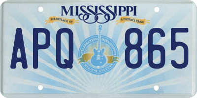 MS license plate APQ865