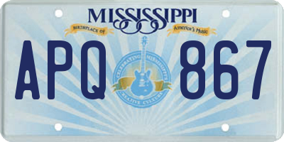 MS license plate APQ867
