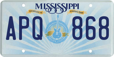 MS license plate APQ868
