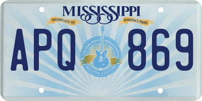 MS license plate APQ869