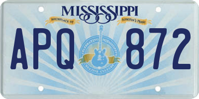 MS license plate APQ872