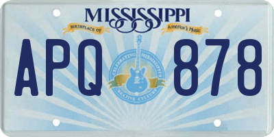 MS license plate APQ878