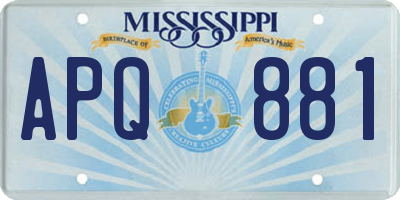 MS license plate APQ881