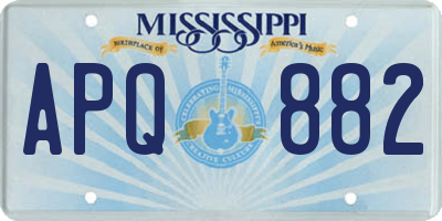 MS license plate APQ882