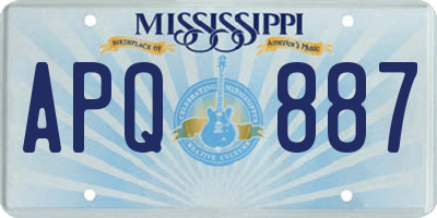 MS license plate APQ887
