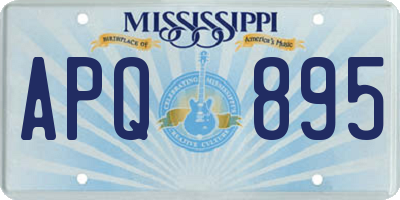 MS license plate APQ895