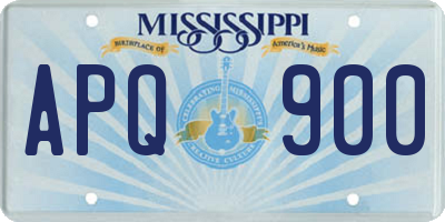MS license plate APQ900