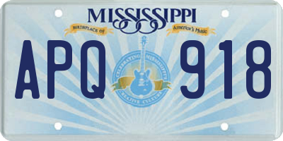 MS license plate APQ918