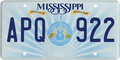 MS license plate APQ922