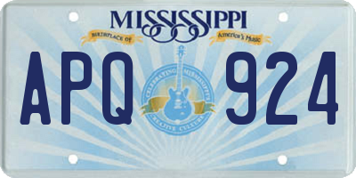 MS license plate APQ924