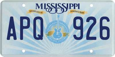 MS license plate APQ926