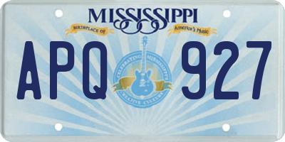 MS license plate APQ927