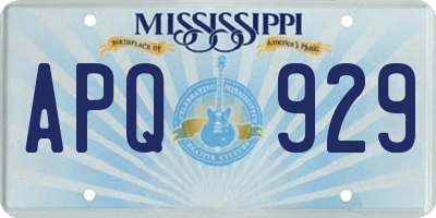 MS license plate APQ929